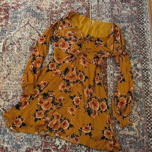 Free People Floral Long Sleeve Dress